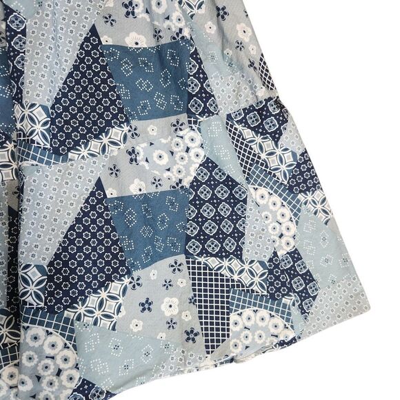 Chadwicks Full Skirt Size 16 Blue Patchwork Long Flowy Modest 33 in Waist - Picture 6 of 7
